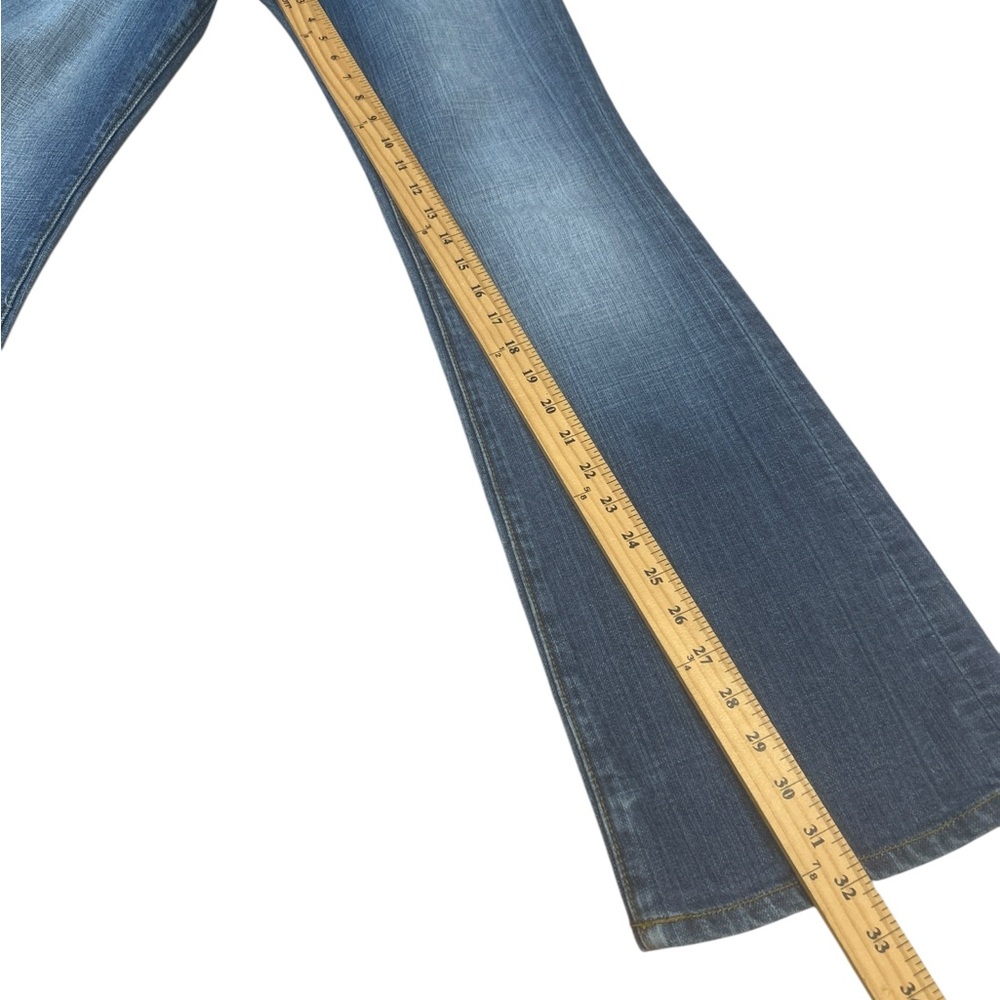 Vintage Y2K Seven7 women’s sz 28  jeans Rhinestone Flare Low Rise Bootcut blue - Picture 9 of 16